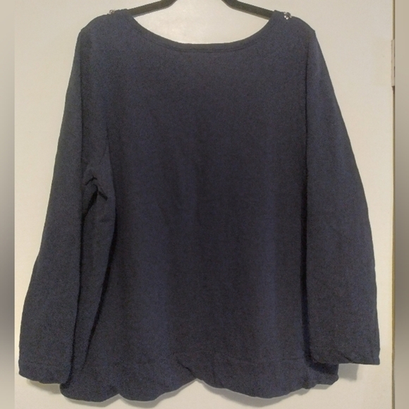 Lane Bryant Dark Blue Lightweight Sweatshirt with Rhinestone Embellishments - Picture 3 of 5